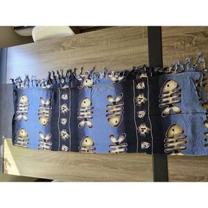 Blue Fish Bone Print Sarong Scarf